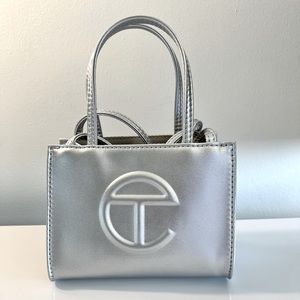Telfar Small Shopping Bag in Silver